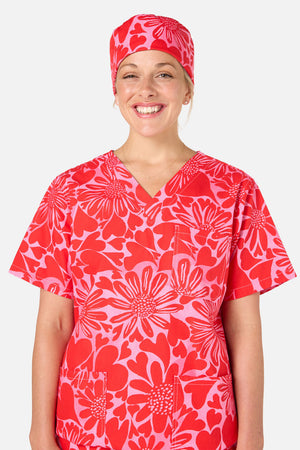Gorman - Painted Love scrub hat - red