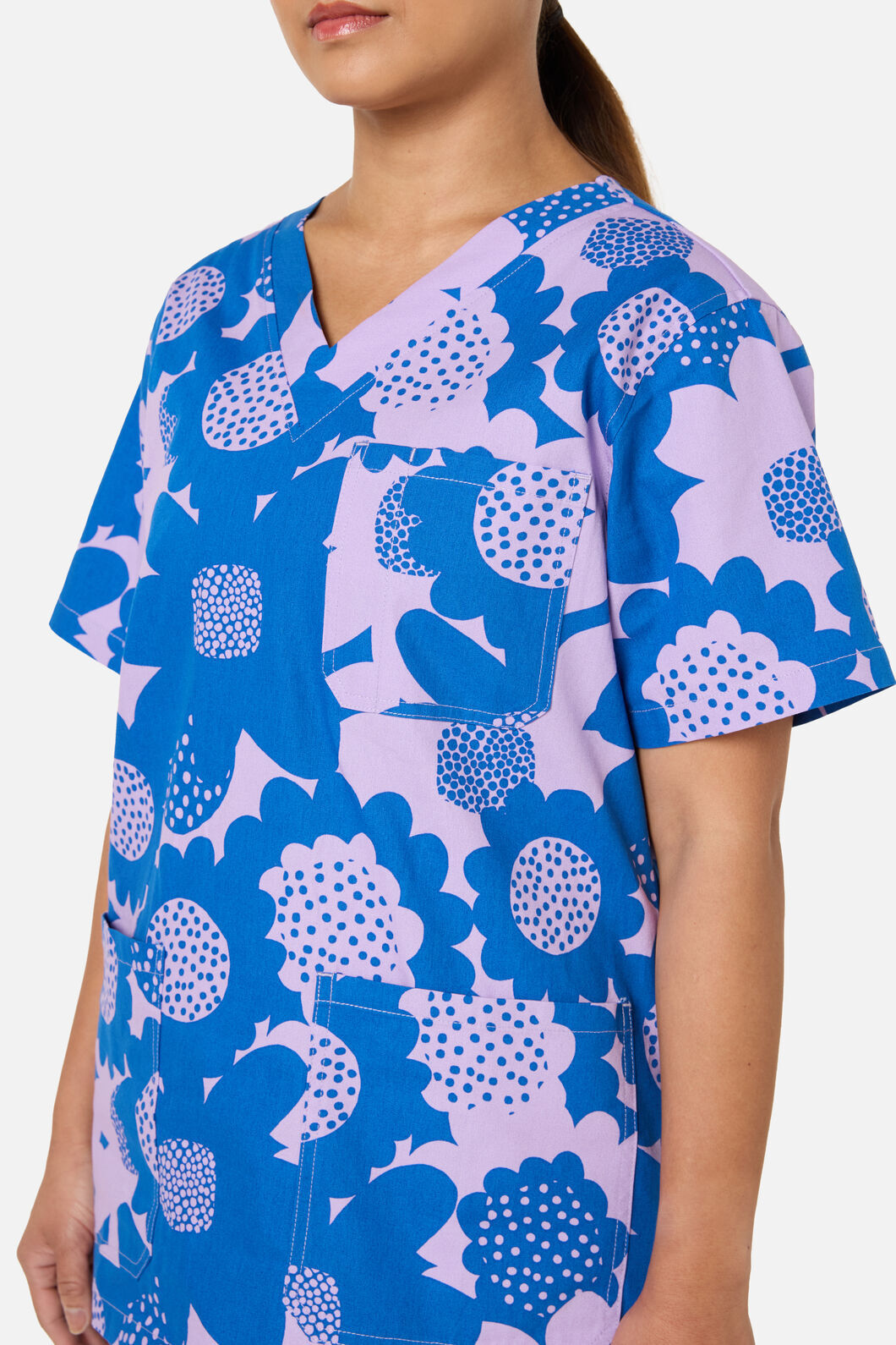 Gorman - Jumbo Flowers Scrub Set - blue