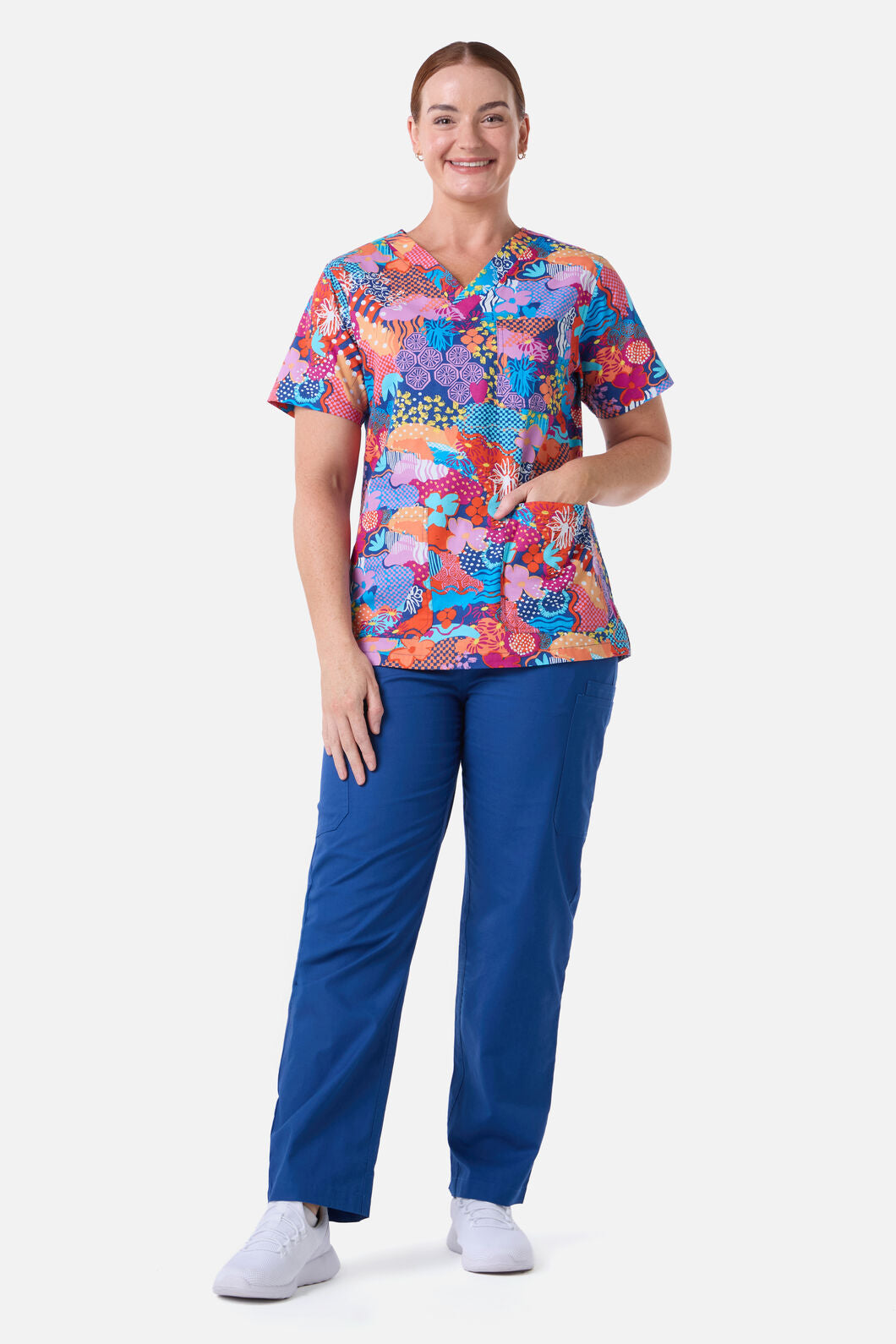 Gorman - Collage Scrub Top & Pant Set - navy