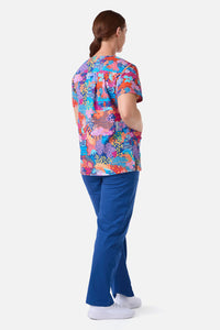 Gorman - Collage Scrub Top & Pant Set - navy