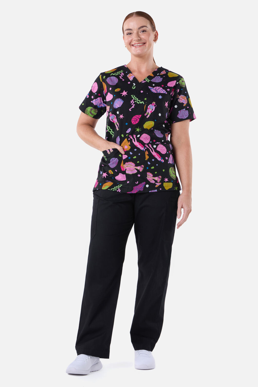 Gorman - Deep Dive Top & Pant Scrub Set - black