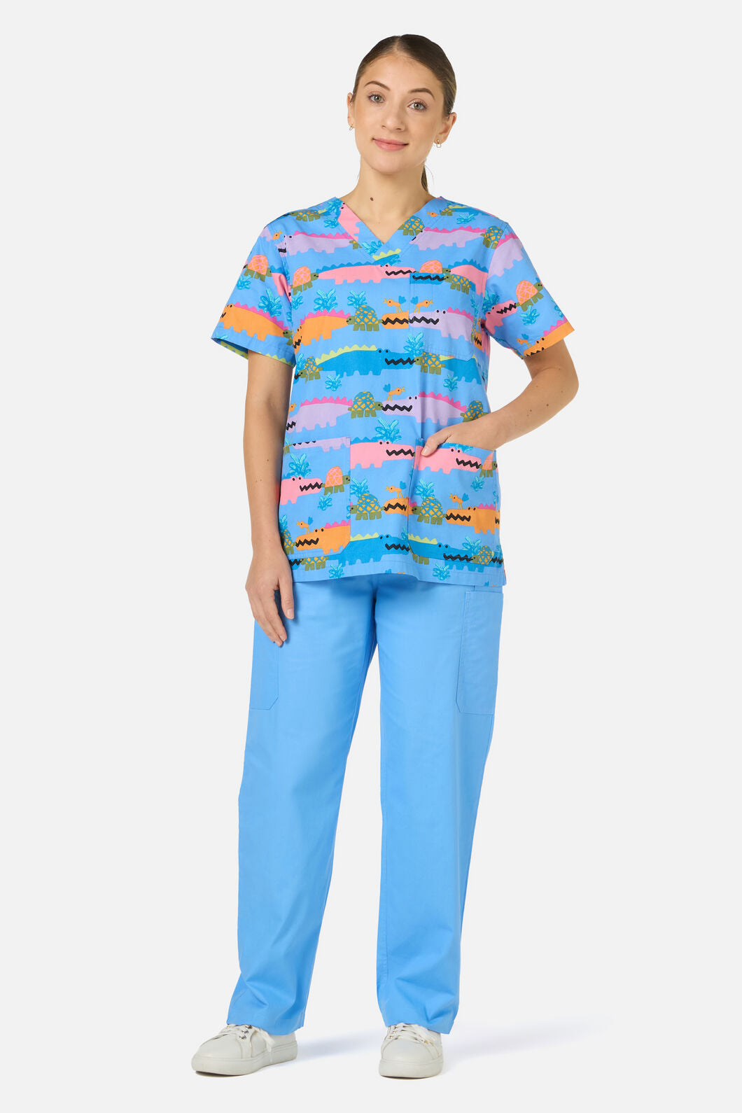 Gorman - Croc Snap Top & Pant Scrub Set - blue