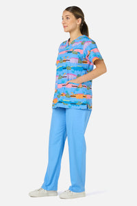 Gorman - Croc Snap Top & Pant Scrub Set - blue