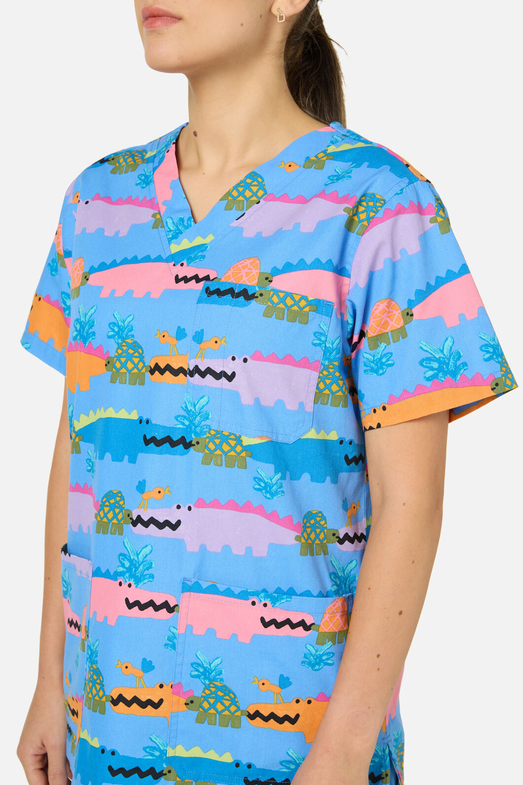 Gorman - Croc Snap Top & Pant Scrub Set - blue