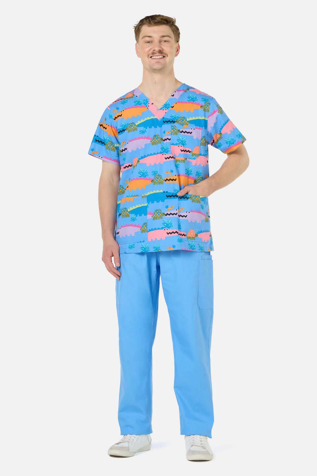 Gorman - Croc Snap Top & Pant Scrub Set - blue