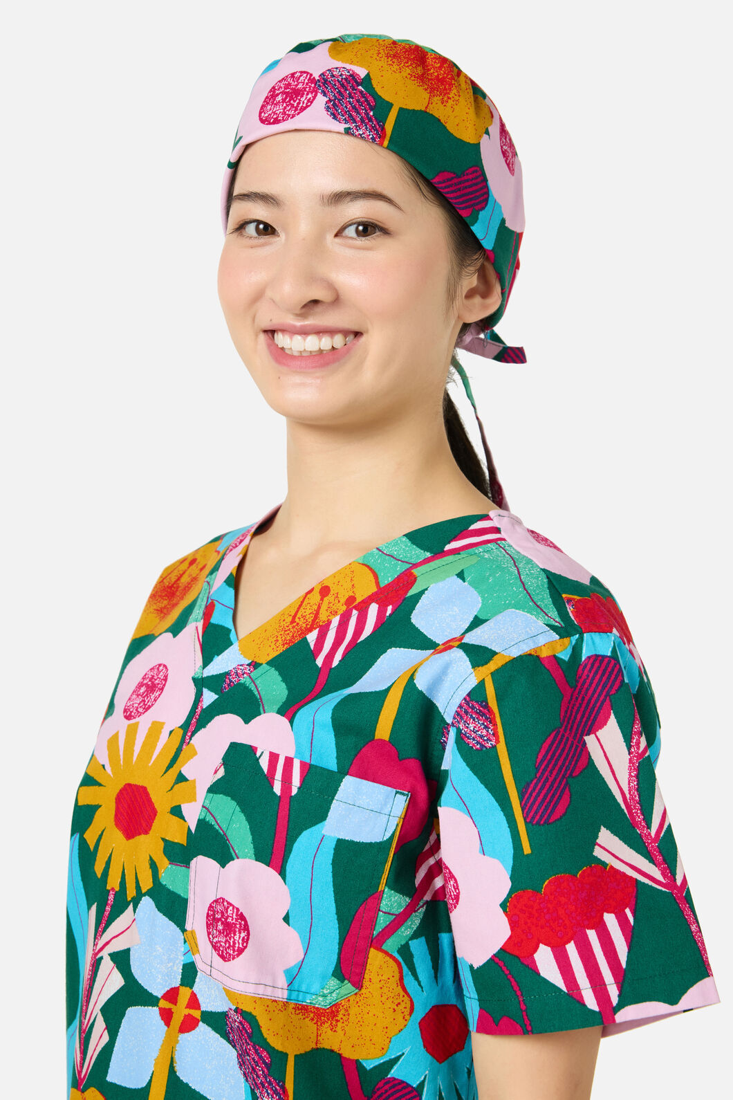 Gorman - Paper Blooms Scrub Hat - green