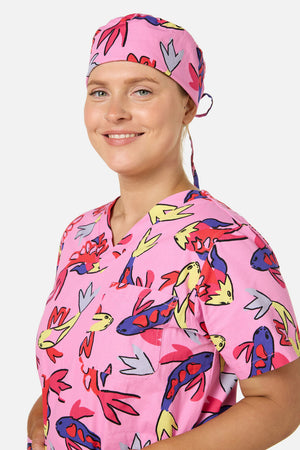 Gorman - Koi Pond Scrub Hat - pink