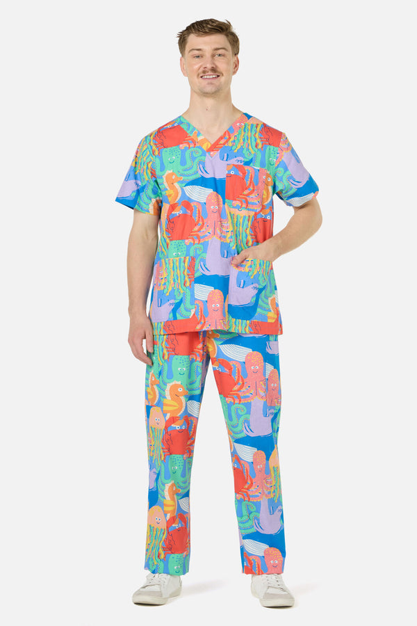 Gorman - Sea Creatures scrub set - blue