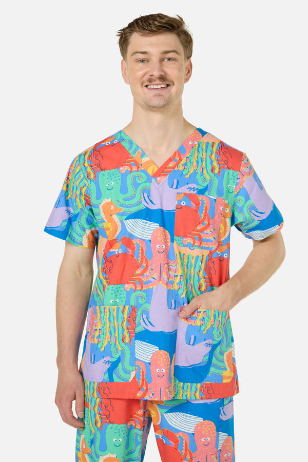 Gorman - Sea Creatures scrub set - blue
