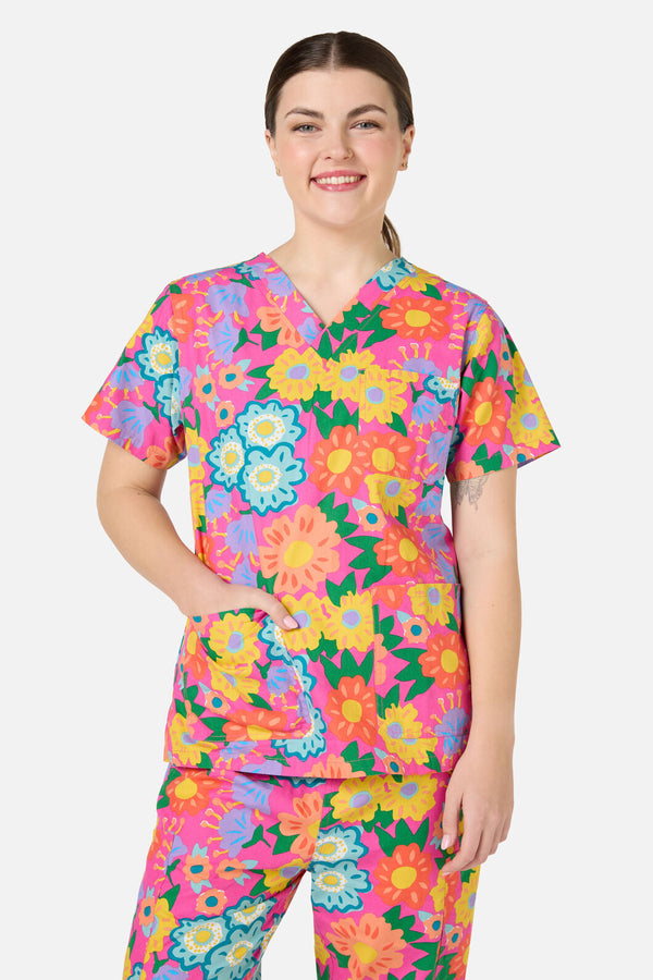 Gorman - Dream Garden Scrub Set - pink