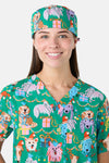 Gorman - Santa Paws Scrub Hat - green