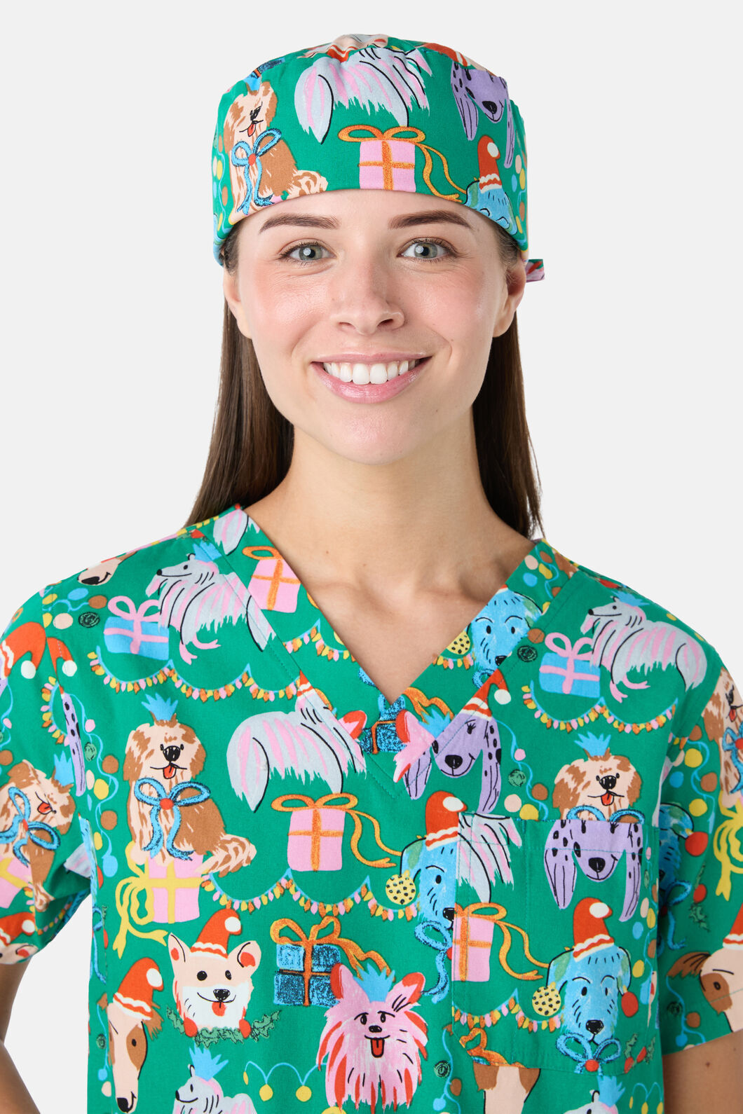Gorman - Santa Paws Scrub Hat - green