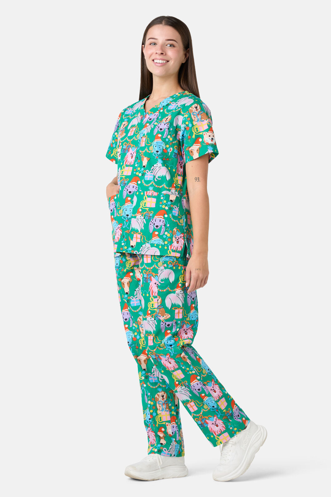 Gorman - Santa Paws Scrub Set - green