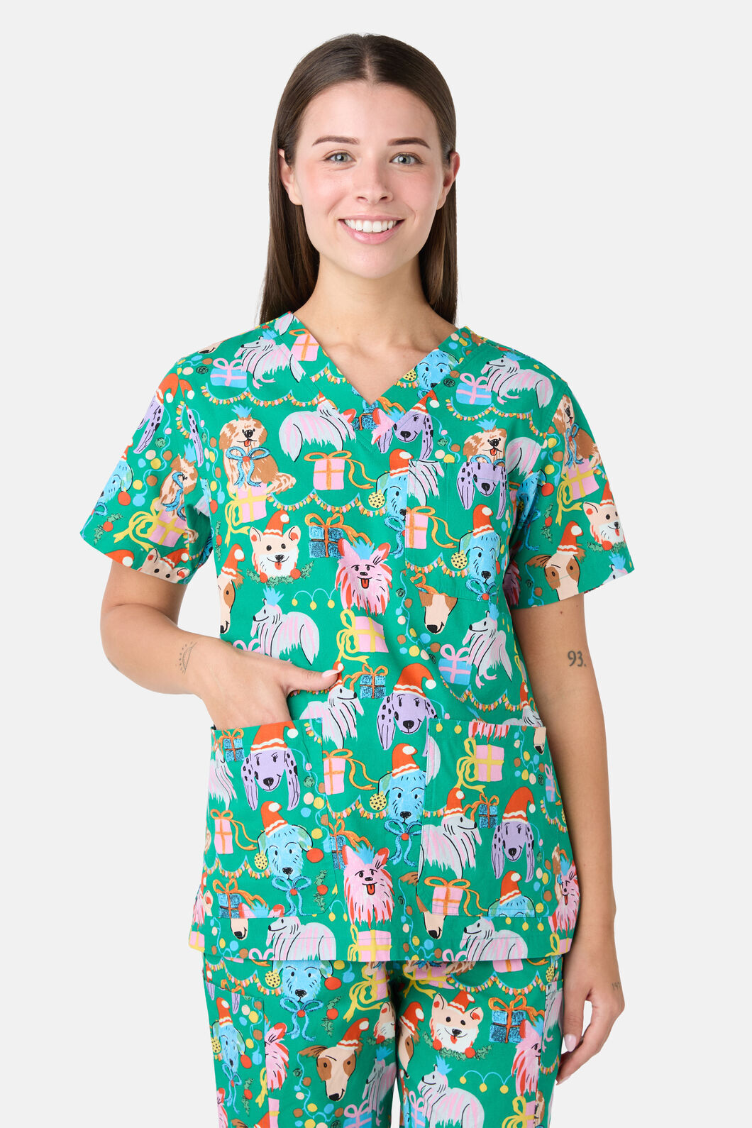 Gorman - Santa Paws Scrub Set - green