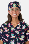 Gorman - Christmas Goose Scrub Hat - navy
