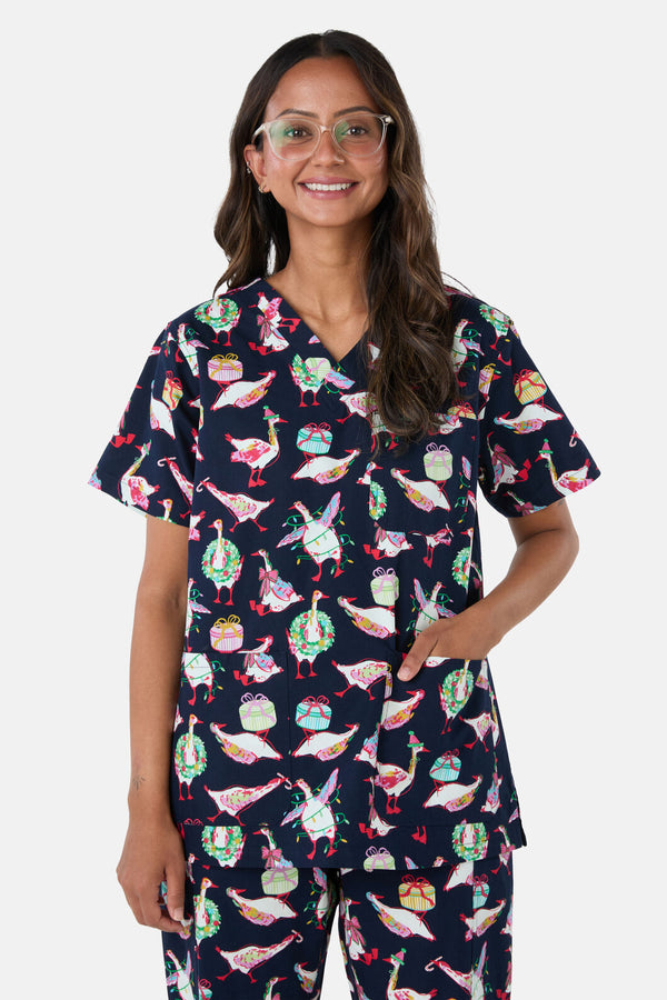 Gorman - Christmas Goose Scrub Set - navy