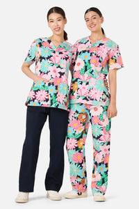 Gorman - Magic Floral Top & Pant Scrubs - navy