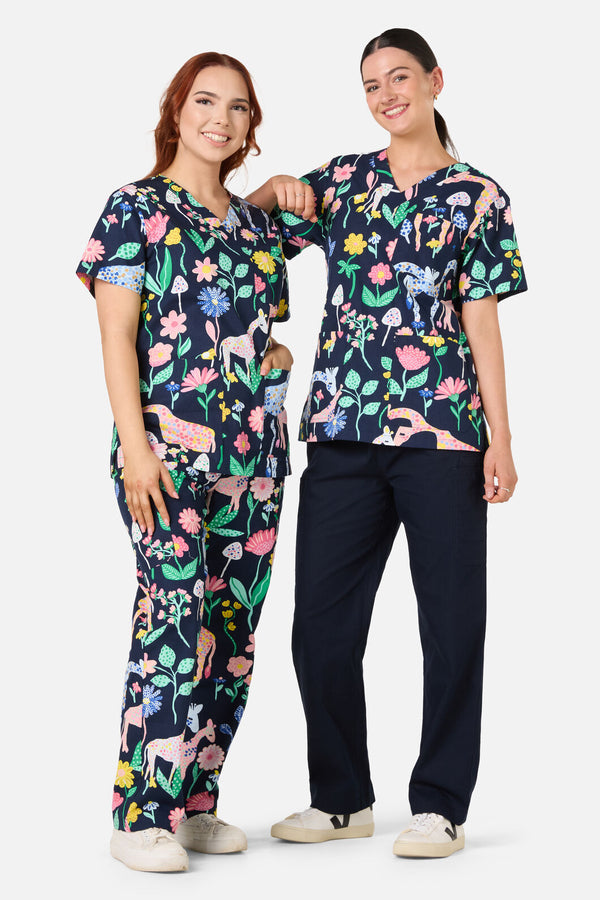 Gorman - Safari Top & Pant Scrub Set - navy
