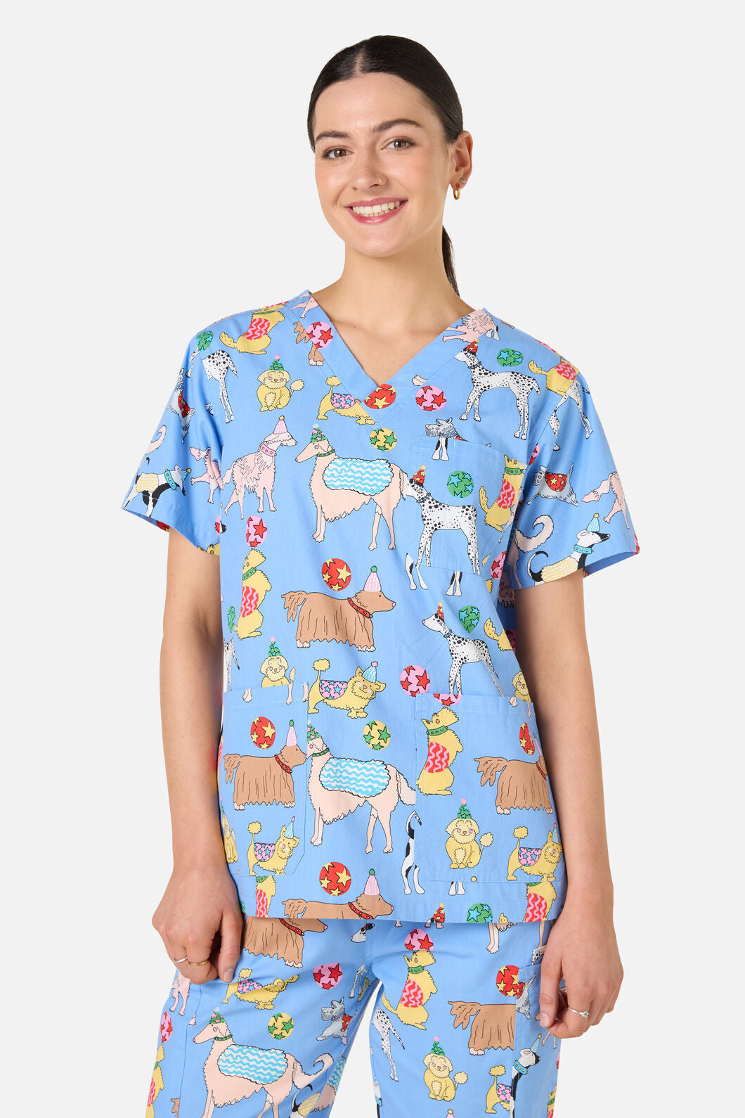 Gorman - Dog Picnic Scrub Set - blue