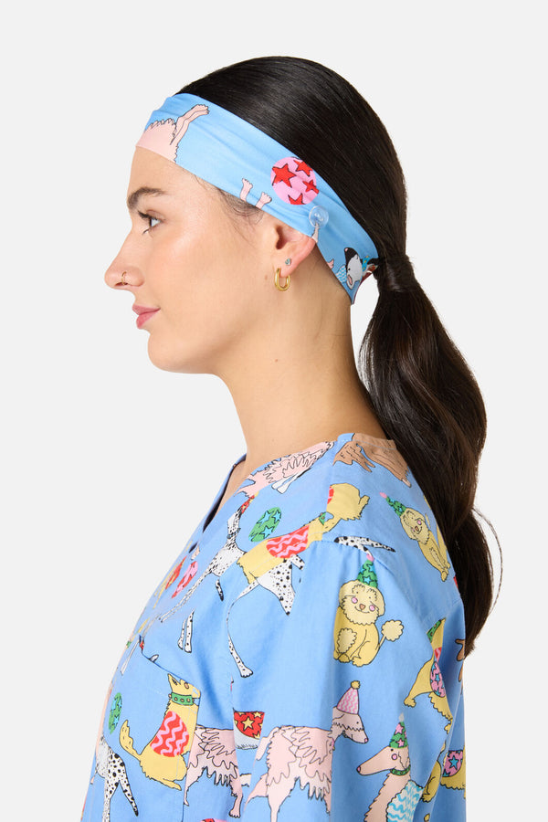 Gorman - Dog Picnic Scrub Headband - blue