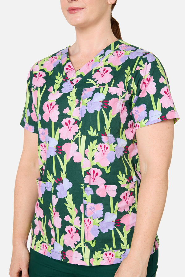 Gorman - Gladioli Top & Pant Scrub Set - green