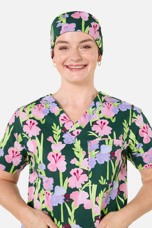 Gorman - Gladioli Scrub Hat - green
