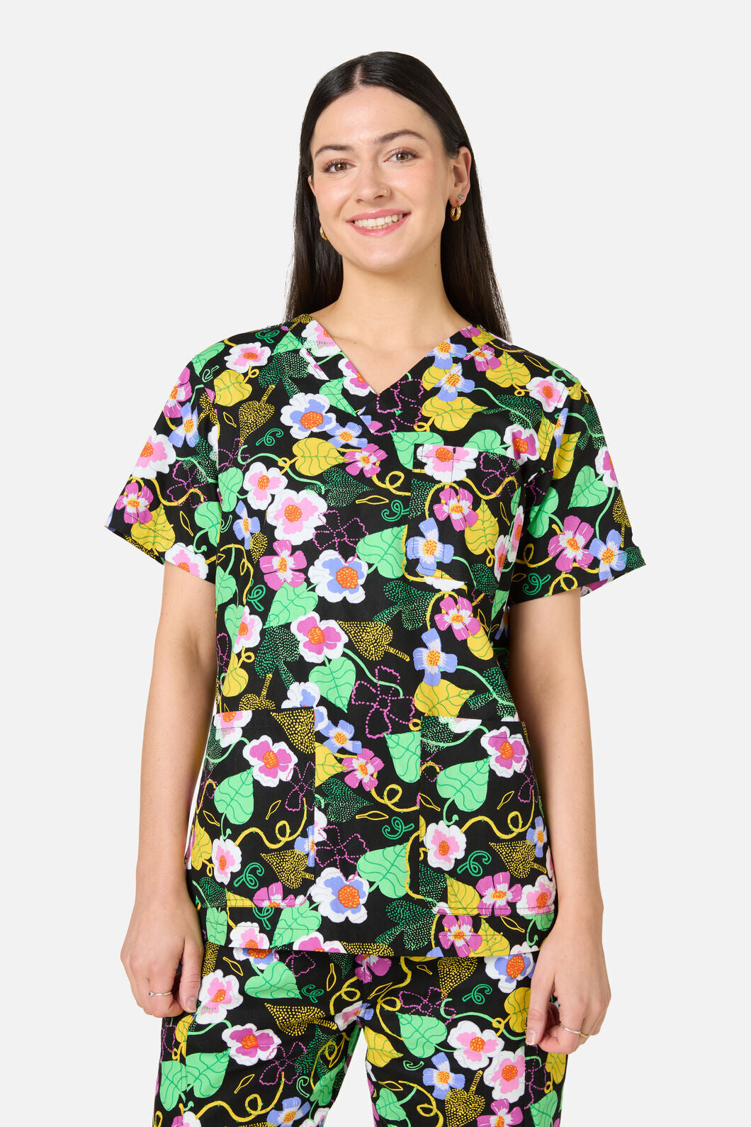 Gorman - Blossom Boulevard Scrub Set - black