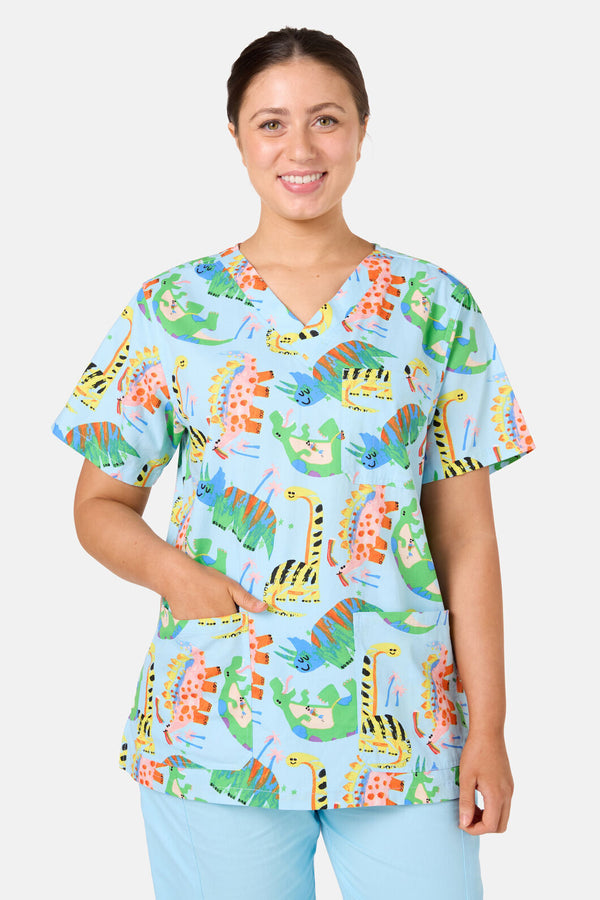 Gorman - Dinoland Mixed Scrub Set - light-blue