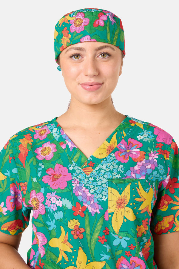 Gorman - Cottage Garden Scrub Hat - multi