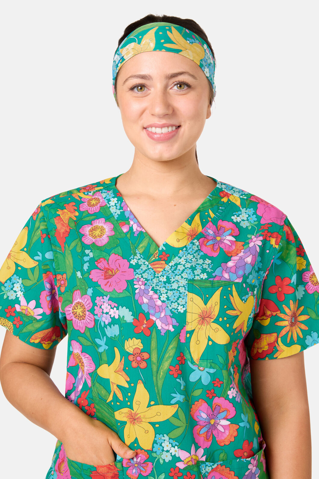 Gorman - Cottage Garden Scrub Headband - multi