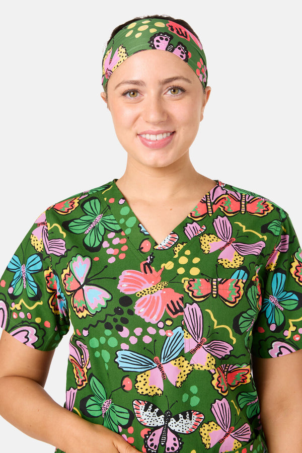Gorman - Papillon Scrub Headband - green