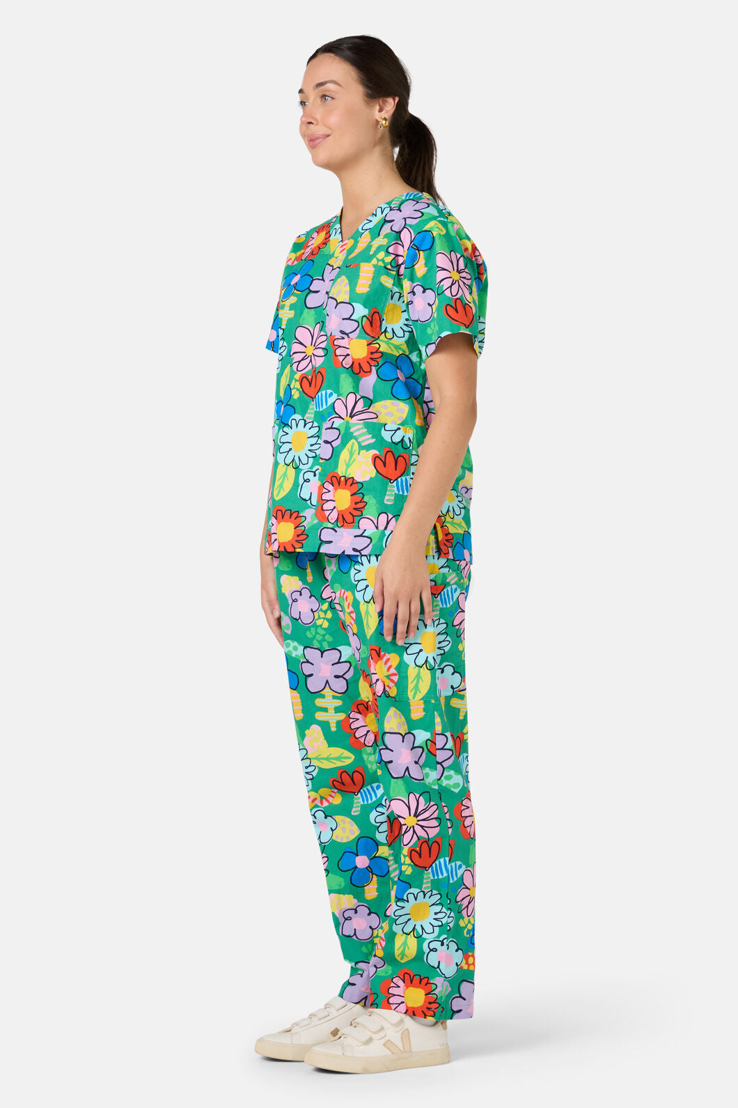 Gorman - Floral Pop Scrub Set - green