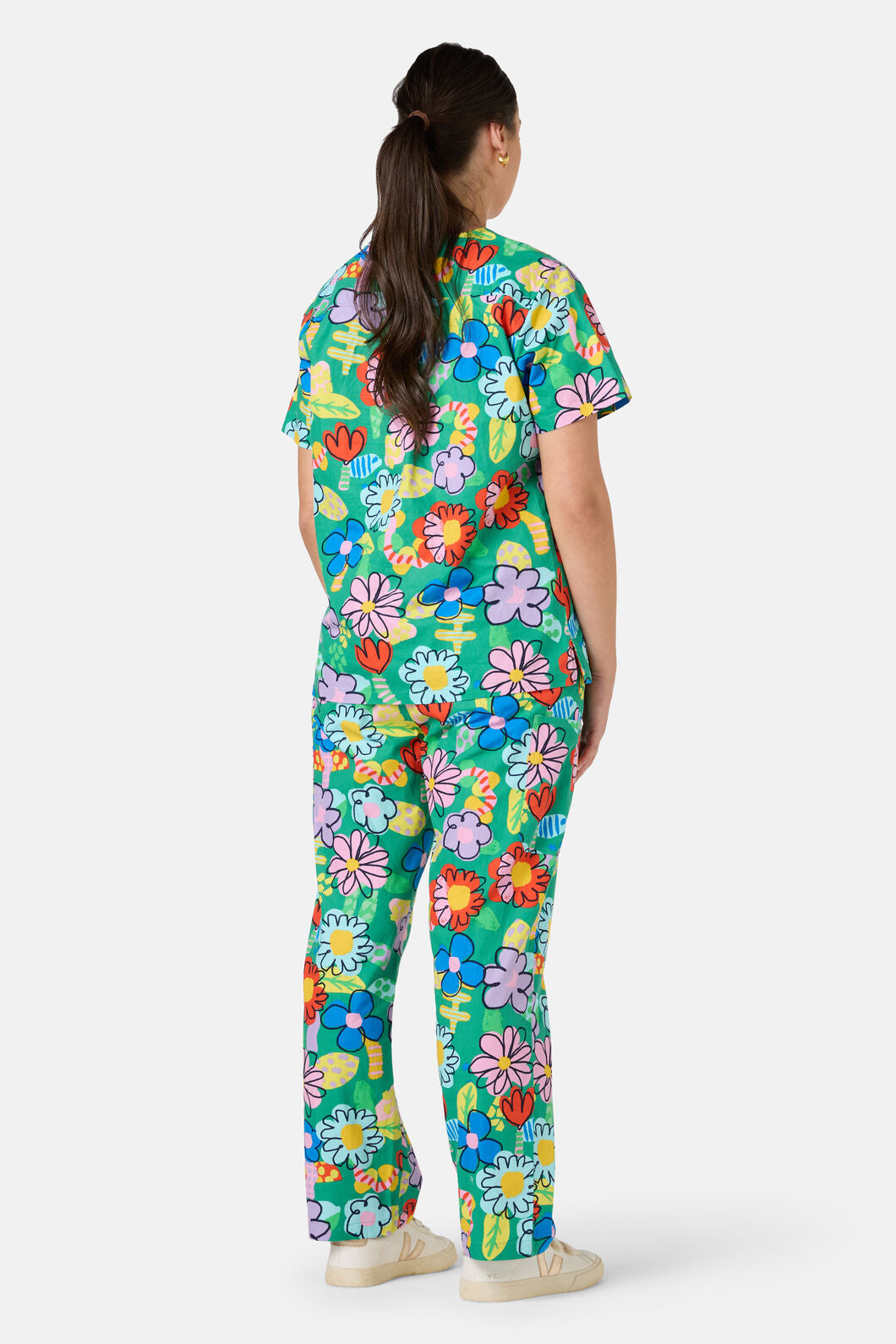 Gorman - Floral Pop Scrub Set - green