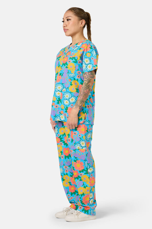 Gorman - Painted Garden Scrub Set - aqua