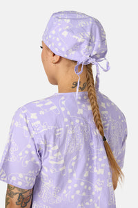 Gorman - Lilac Cat Scrub Hat - lilac