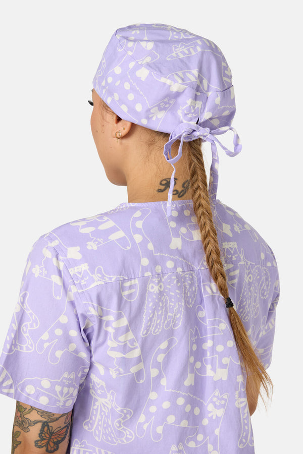 Gorman - Lilac Cat Scrub Hat - lilac