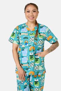 Gorman - Sweater Dogs Scrub Set - multi
