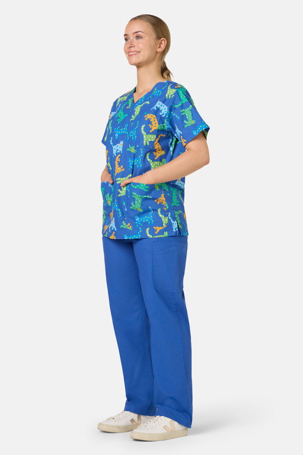 Gorman - Spotty Cats Mixed Scrub Set - navy