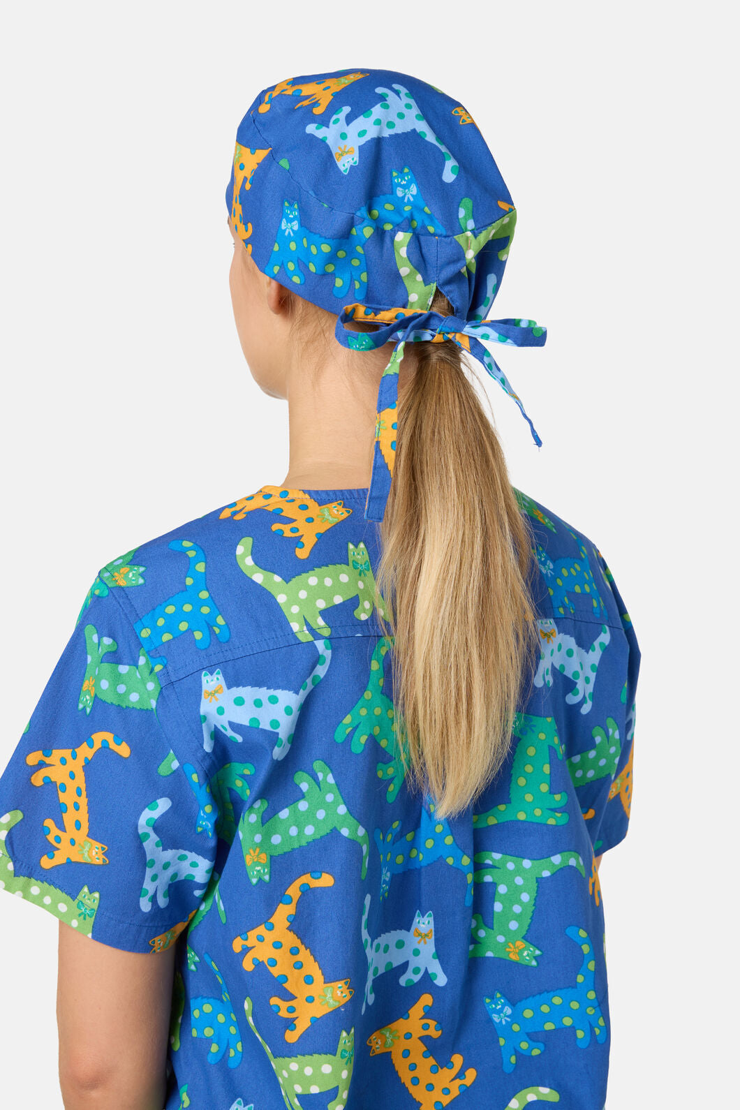 Gorman - Spotty Cats Scrub Hat - navy