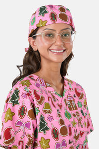 Gorman - Gingerbread Wonderland Scrub Hat - pink