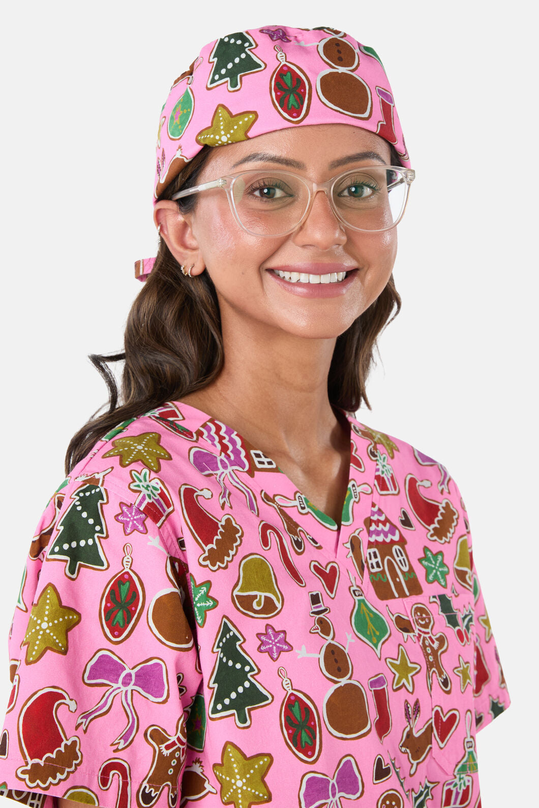 Gorman - Gingerbread Wonderland Scrub Hat - pink