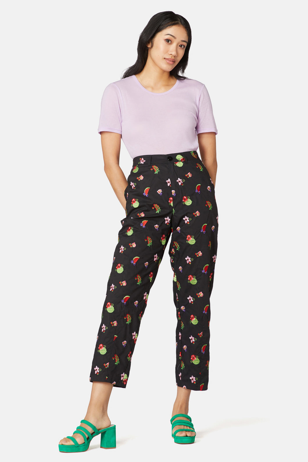 Fruit Tingle Embroidered Pant