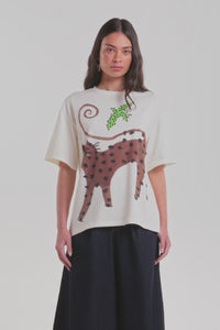 Gorman - Right Meow Placement Oversized Tee - print