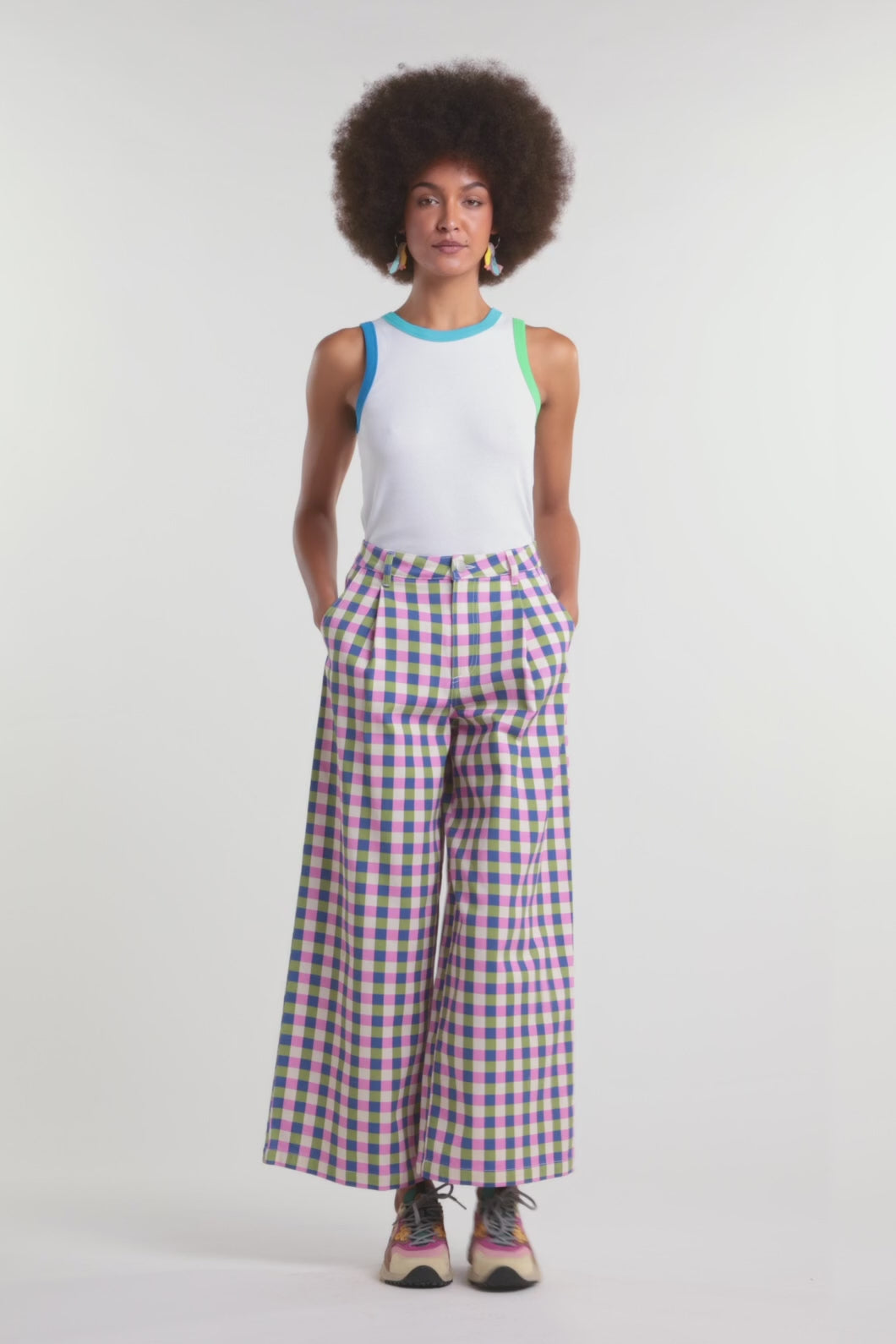 Gorman - Gillian Gingham Denim Culotte - print
