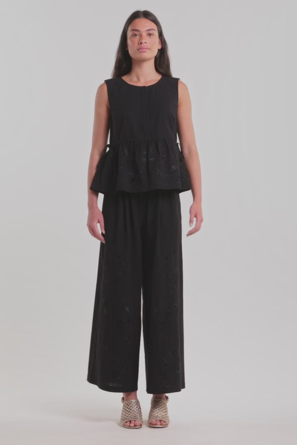 Gorman - Annie Anglaise Cotton Tank - black
