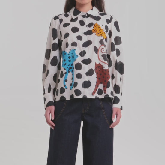 Gorman - Right Meow Cotton Shirt - print
