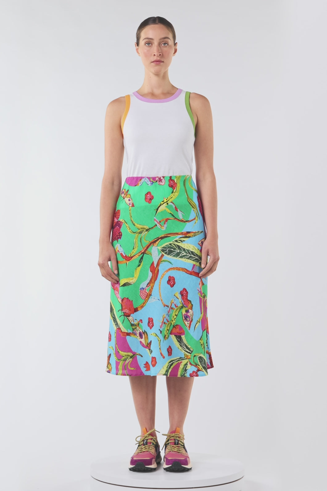 Gorman - Elara Print Linen Midi Skirt - print