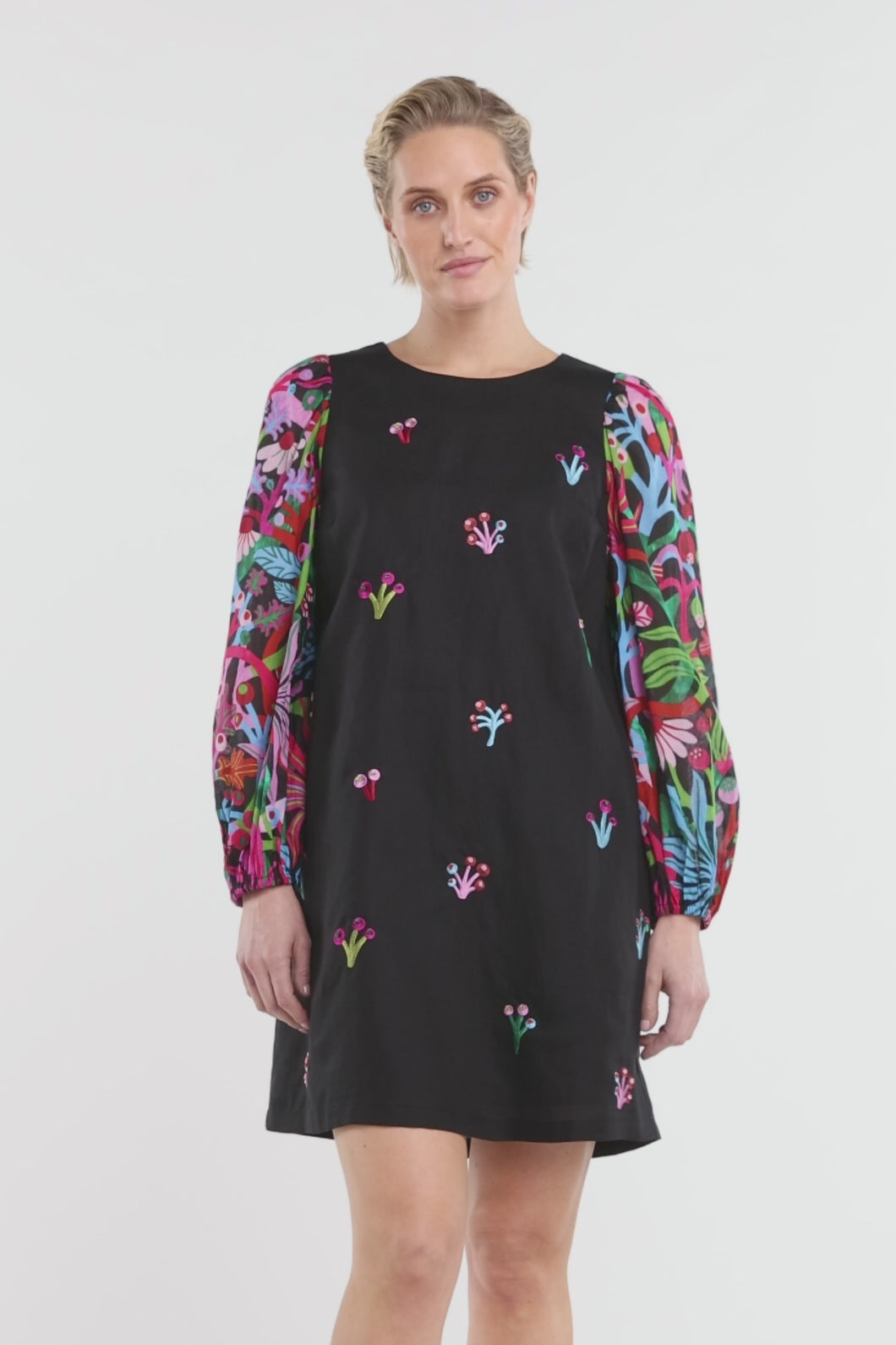 Gorman - Wild Garden Shift Dress - black