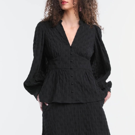 Gorman - Clover Seersucker Blouse - black