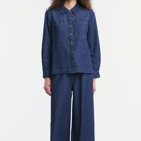 Gorman - Imogen Seersucker Denim Shirt - indigo